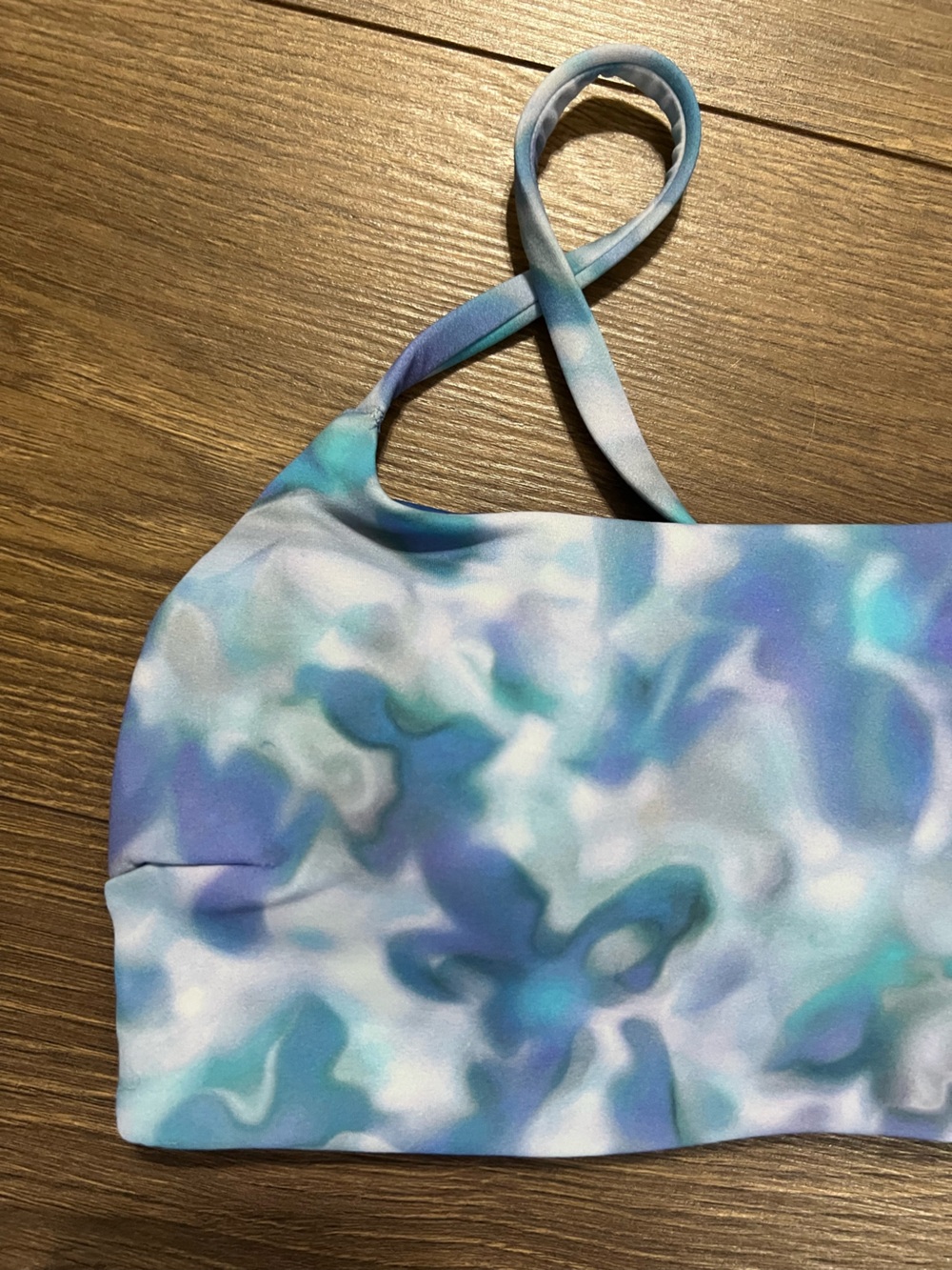 Lululemon Wunder Train Strappy Racer Bra C/D Filament Blue Multi Size 6 NWT - Picture 3 of 6
